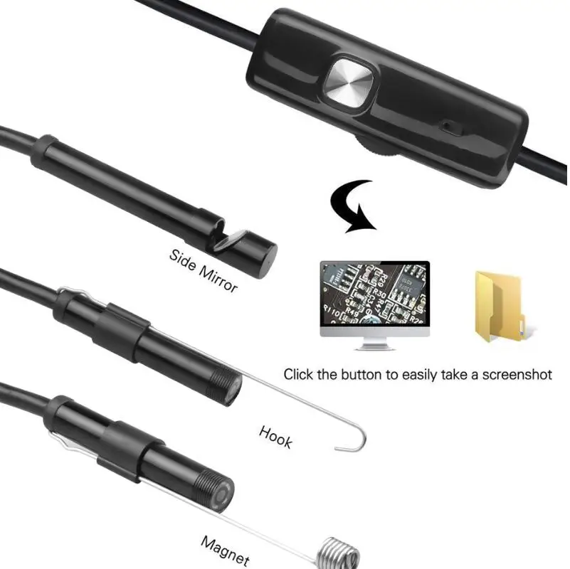 7mm Endoscope Camera Flexible IP67 Waterproof Micro USB 6 LED Endoscopic Inspection for Android | Безопасность и защита