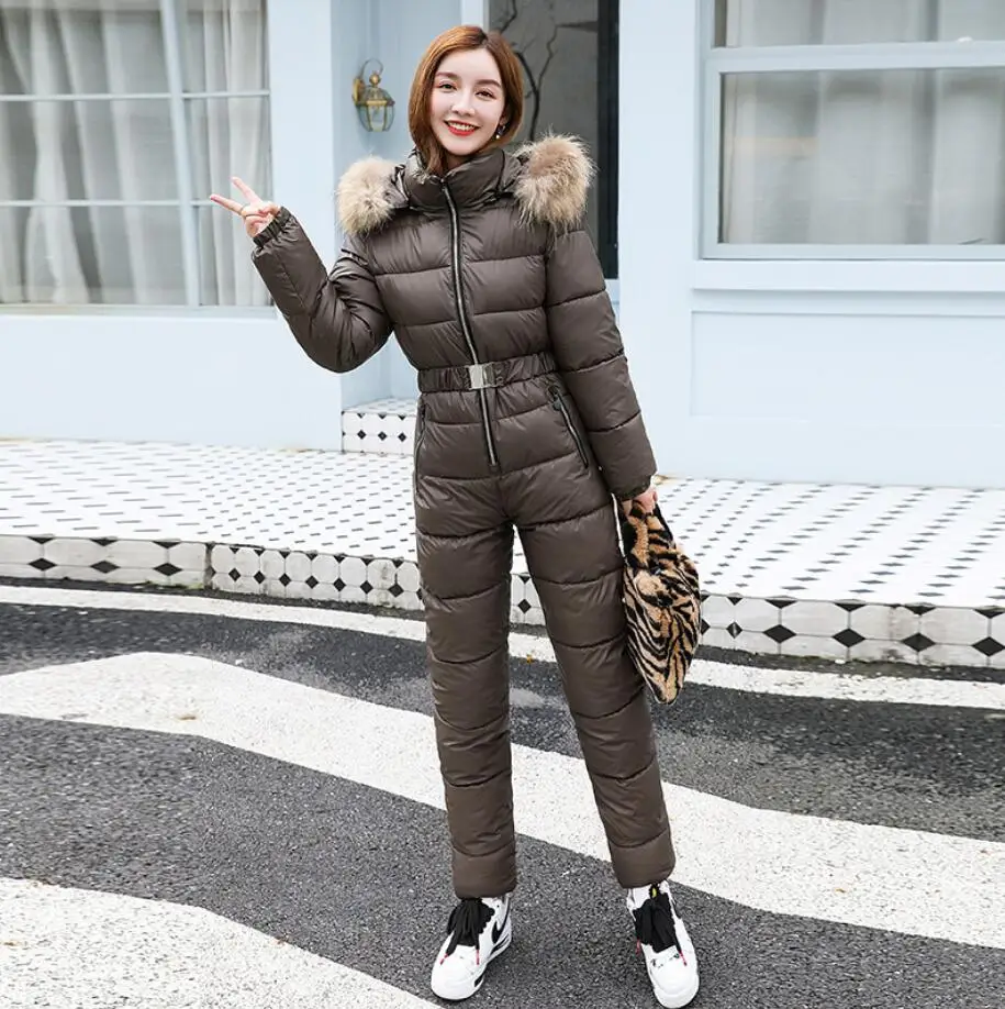 2021 зимний теплый цельный комбинезон женская одежда лыжный костюм куртка парка