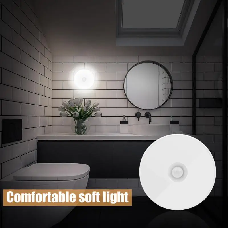 Motion Sensor LED Wireless Night Light Bedroom Lamp USB Rechargeable Energy-saving Automatic Wall-Mounted Body Induction | Лампы и