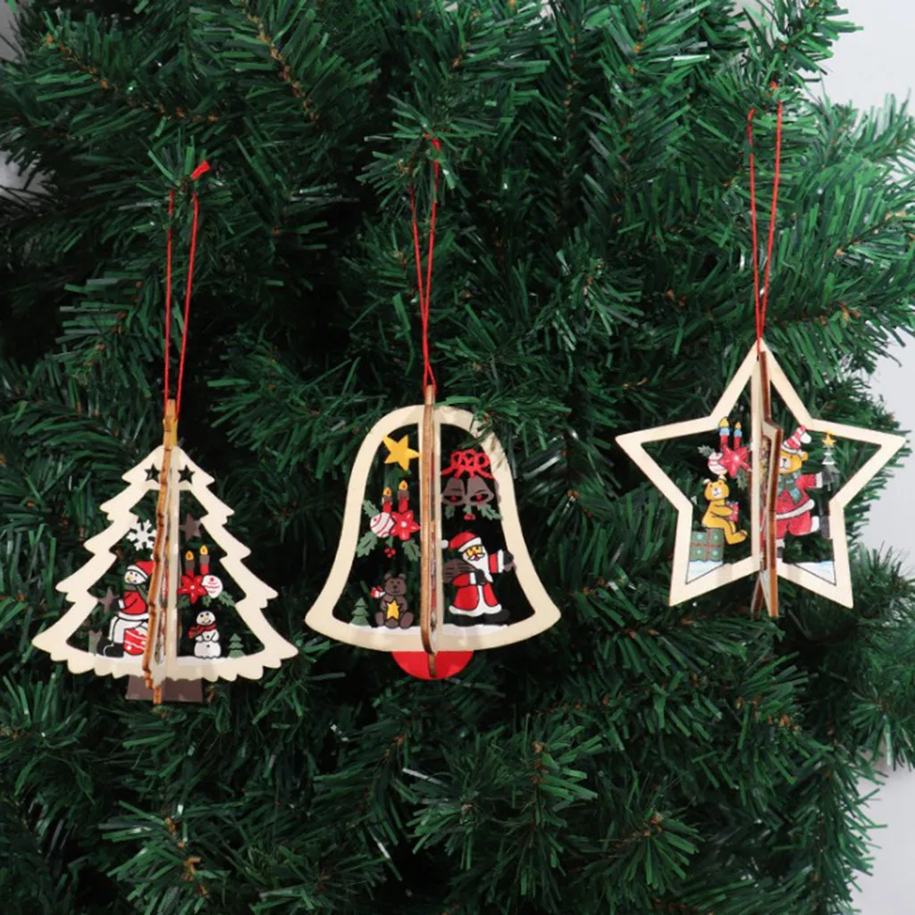 Рождественские украшения ручной работы для Дома Деревянная Рождественская елка