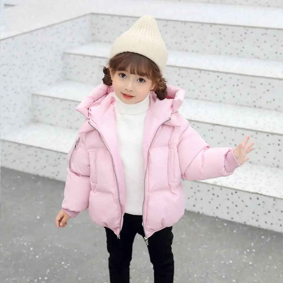 Купи Pink/Red/Yellow/Black Color Girls Casual Thick Down Coats Children's Hooded Outerwear Baby Girl Kids Wam Parkas Jackets Clothes за 1,321 рублей в магазине AliExpress