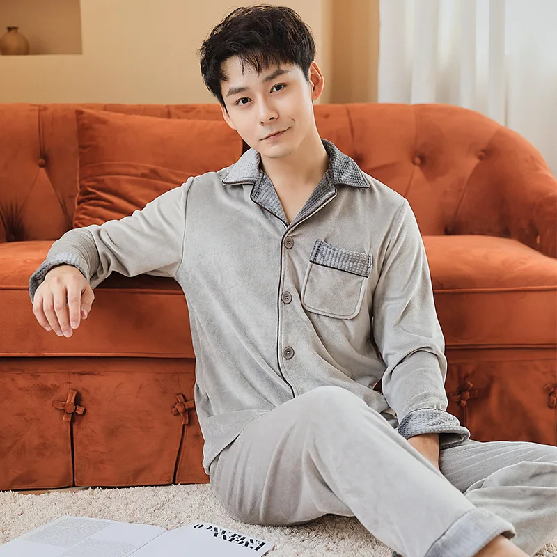 Long Sleeve Pajamas Autumn Trousers Suit Fashion Pyjama Set Large Size Nightwear Home Service House Nightdress Costume Outfit