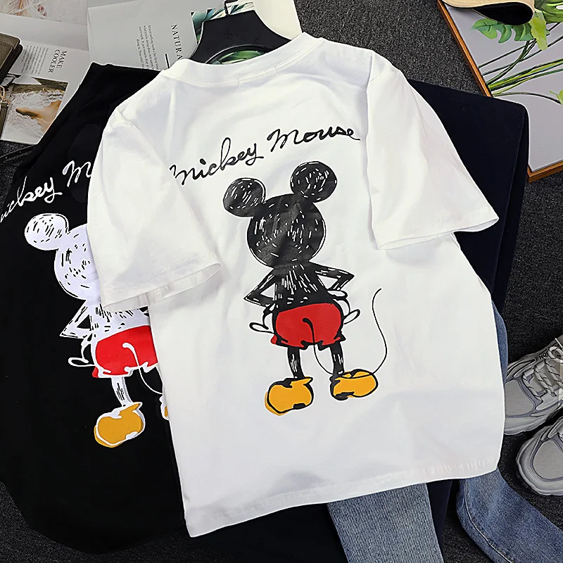 Disney мужская одежда Пара Модный Микки Маус с принтом буквы О образным вырезом