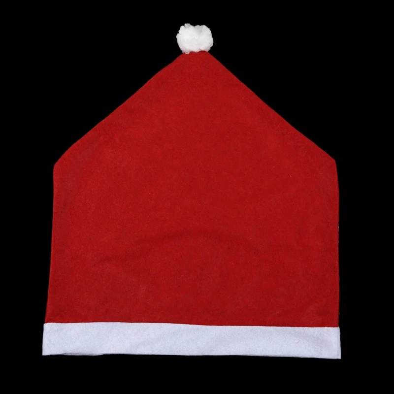 

6Pcs Christmas Chair Cover Dinner Table Santa Claus Decor with 2Pcs Christmas Wine Bottle Cover Knitted Covers Set