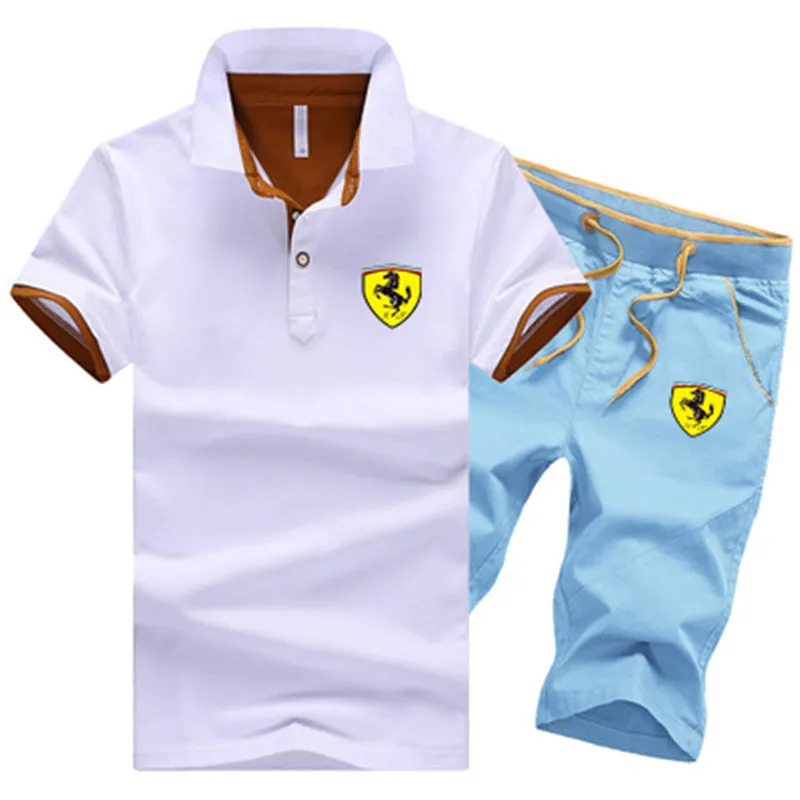 

male Breathable Sweatband Polo Shirt And Field Suit Male Men's Two-piece Polo Shirt Summer Brand Casual Breathable Sports Suit
