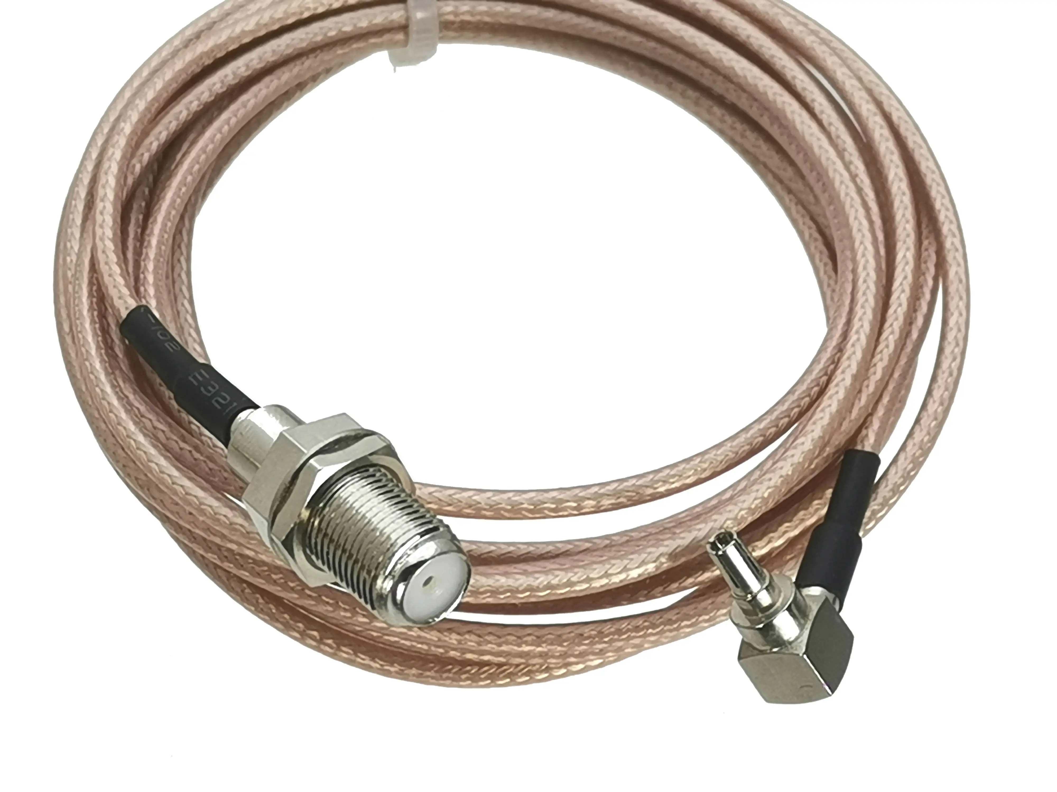 1Pcs RG316 F TV Female bulkhead to CRC9 Male Plug Right angle Connector RF Coaxial Jumper Pigtail Cable For USB Modem 4inch~10M |
