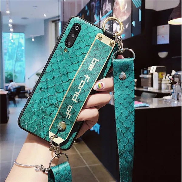 strap phone bag case Чехол из ТПУ с чехлом для Xiaomi Redmi Note 7 5 pro mi 9 8 se lite, модный матовый браслет-держатель на плечо для телефона ba - Цвет: strap phone bag case