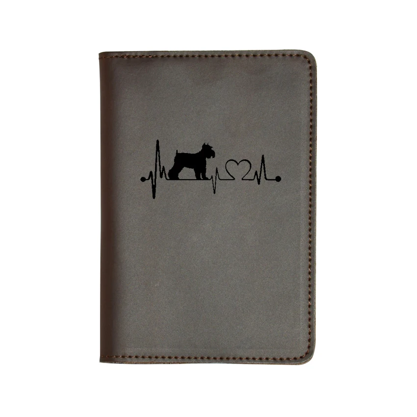 Кошелек с выгравированным изображением Schnauzer Heartbeat чехол для паспорта собаки
