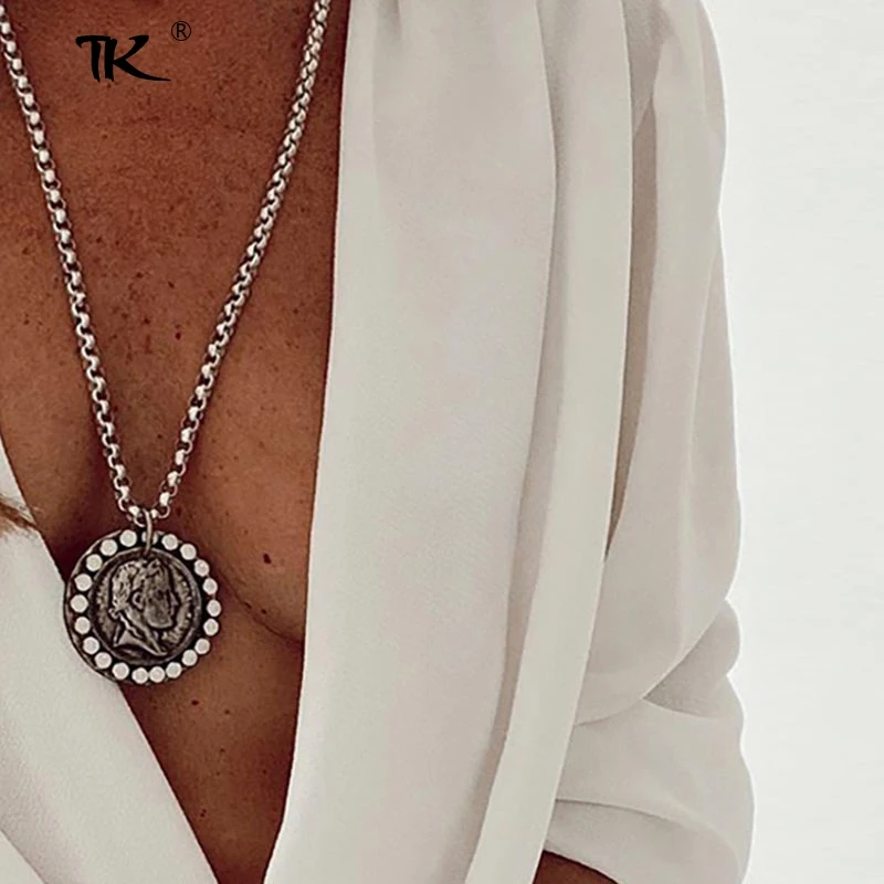

Criss-cross Pleated Deep V-neck Women Blouse Sexy Long Sleeve White Female Blouses 2021 Spring Summer Fashion Office Lady Tops