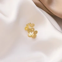south korea high quality delicacy light luxury ins geometry lace adjustable girls rings gift banquet womens jewelry ring