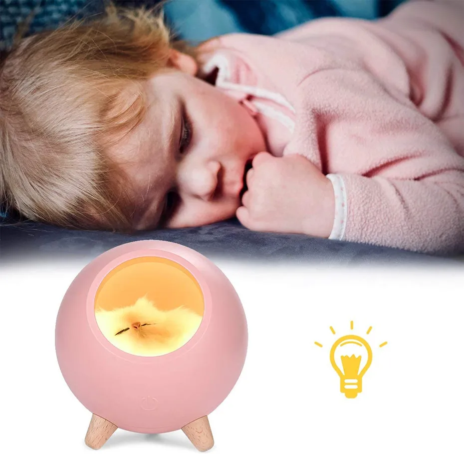 

Creative new and exotic products Kitten USB charging atmosphere bedroom with sleeping light warm cat night light
