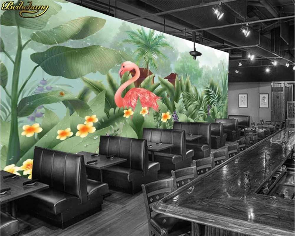 beibehang Custom 3d wallpaper mural medieval hand-painted tropical rainforest flowers and birds background wall papel de parede |