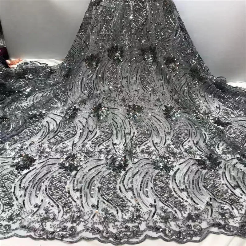 Madison африканская французская Тюлевая ажурная кружевная серая ткань для невесты