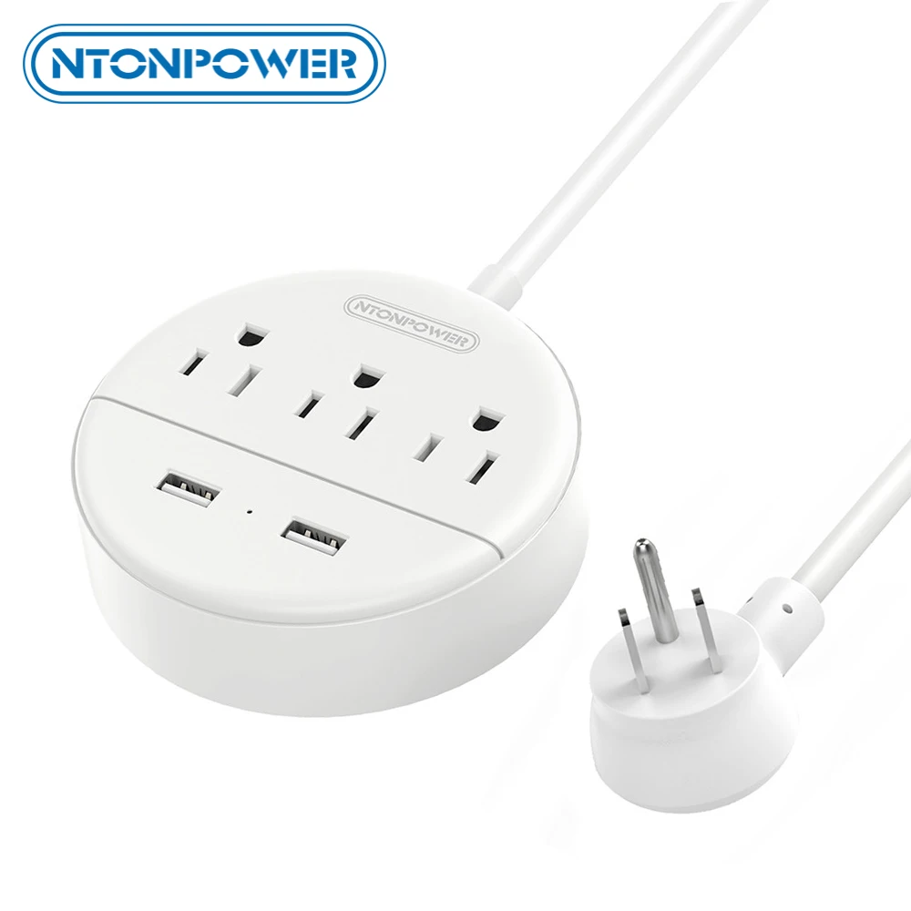 Сетевой удлинитель NTON POWER US настенное крепление с USB флагом 3 розетки 2 USB-порта для