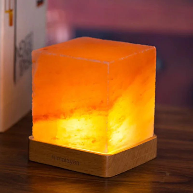 Himalayan Crystal Salt Lamp Creative Fashion Bedroom Study Decoration Table Lamp Rechargeable Push-type Atmosphere Night Light