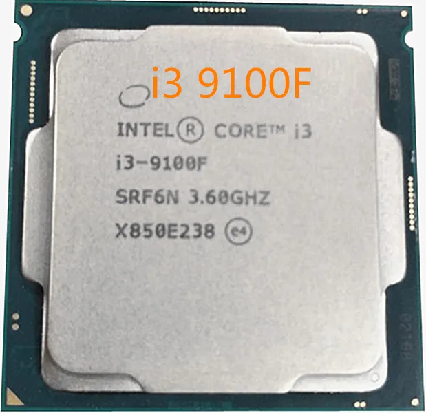 Intel Core i3-9100F процессор CPU i3 9100F 4 ядра 4 нити 3,6 ГГц 6 Мб разъем LGA1151