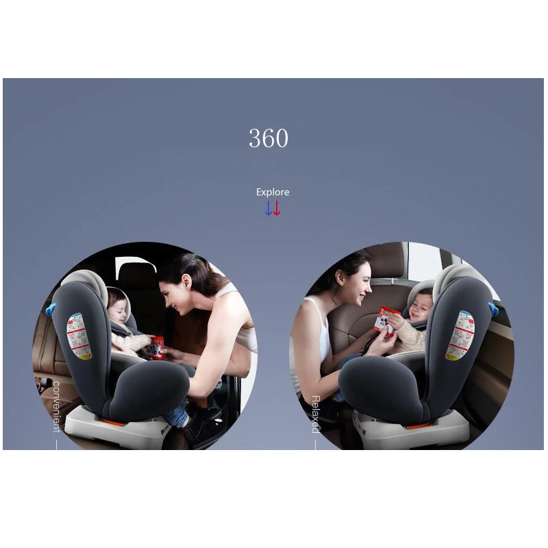 360 градусов вращения ISOFIX жесткий интерфейс детское безопасное сиденье