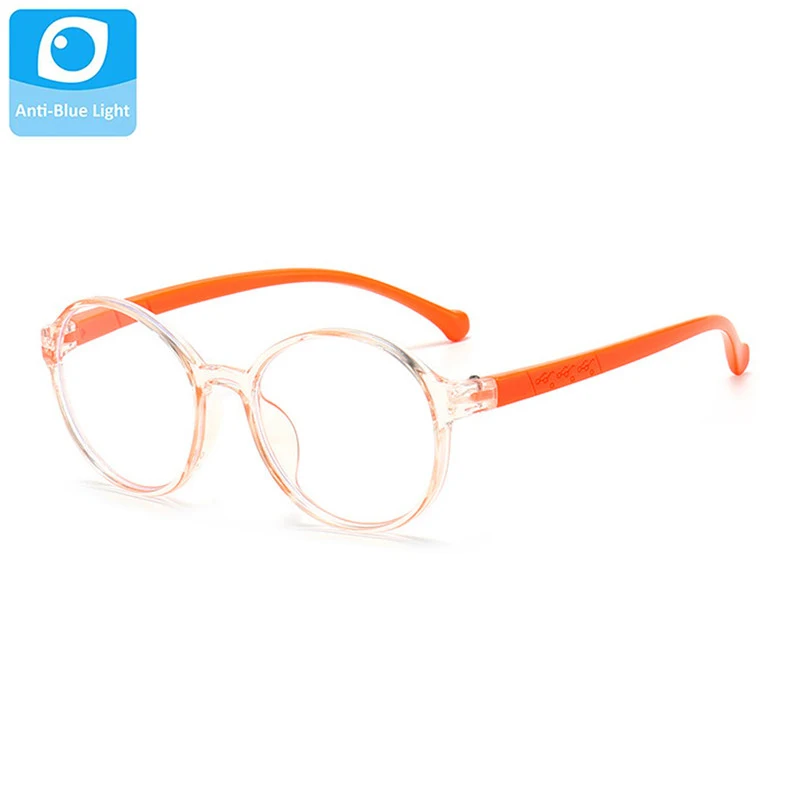 Child Round Glasses Frame Kids Ultralight Anti Blue Light Block Eyewear Boys Girls Clear Lens Eyeglasses Children
