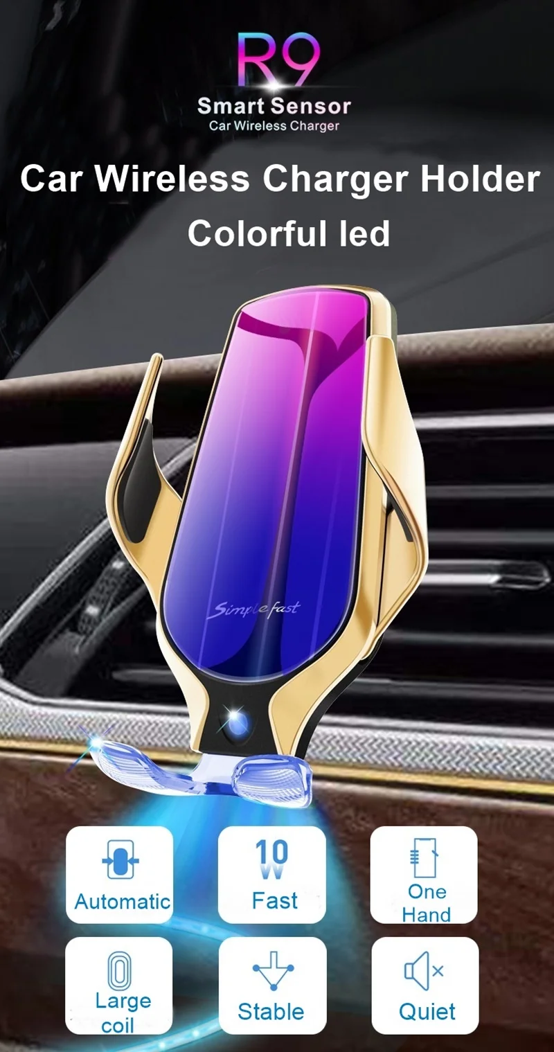 Tongdaytech 10 Вт Qi автомобильное беспроводное зарядное устройство для iPhone X 8 XS 11 Pro Max автомобильный держатель для телефона Быстрое беспроводное зарядное устройство для samsung S10 Plus