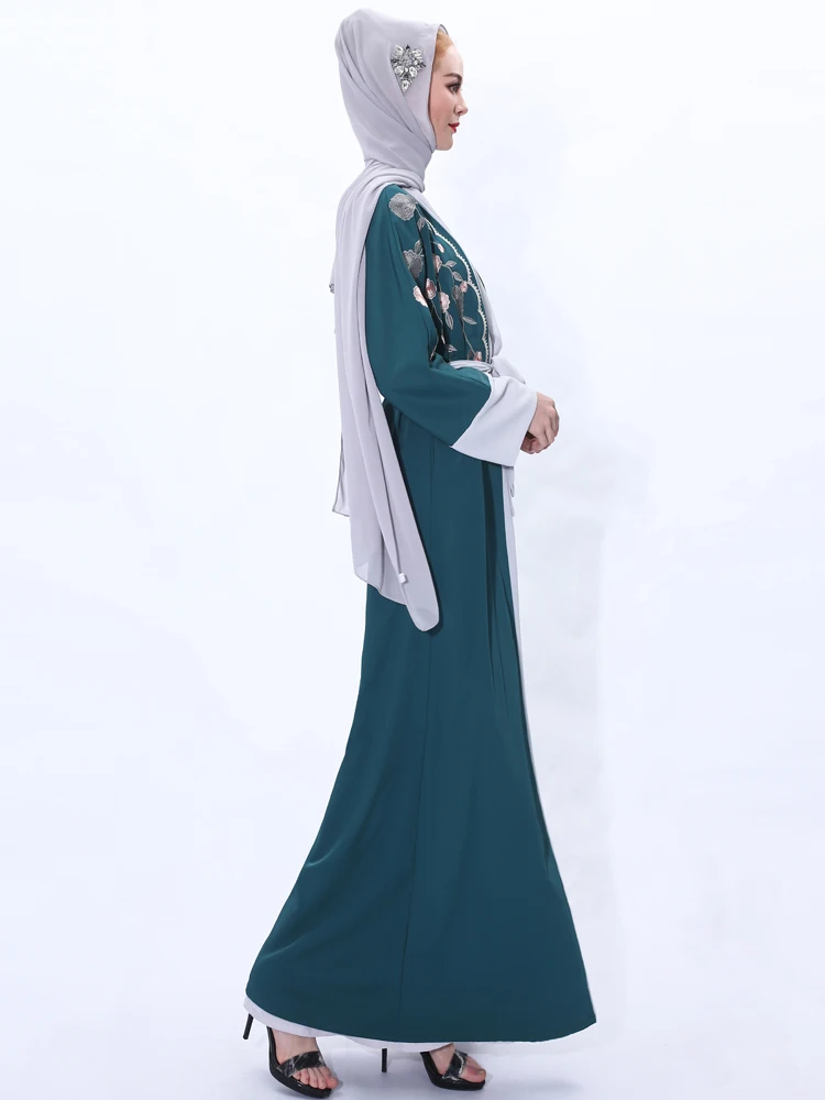 New Women Plain Open Abaya Dubai Kimono Cardigan Muslim Clothes Moslem Coat Dress Kaftan Caftan Islam Clothing De Mode Femm Lady