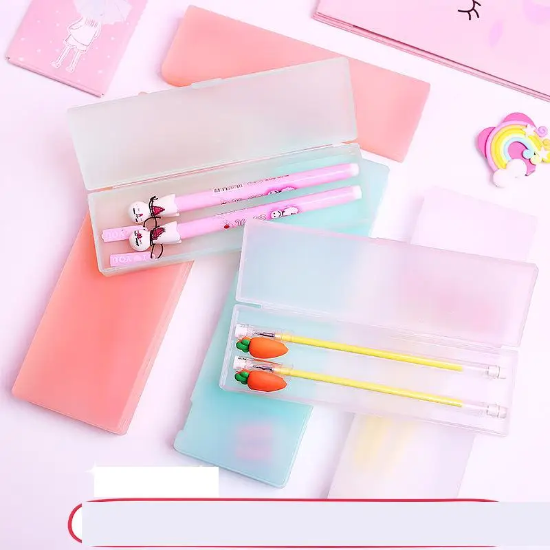 Корейский симпатичный полупрозрачный матовый чехол для карандашей студенческий