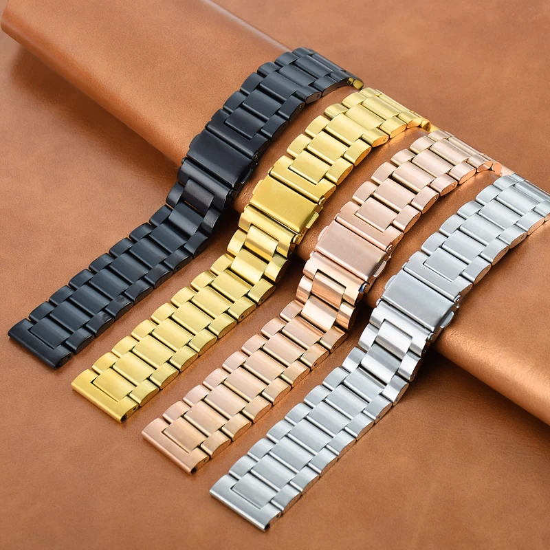 

Stainless Steel Watch Band Strap For Samsung Gear S2 S3 Or Smart Watch Folding Buckle bracelet 16mm 18mm 20mm 22mm Watch Band