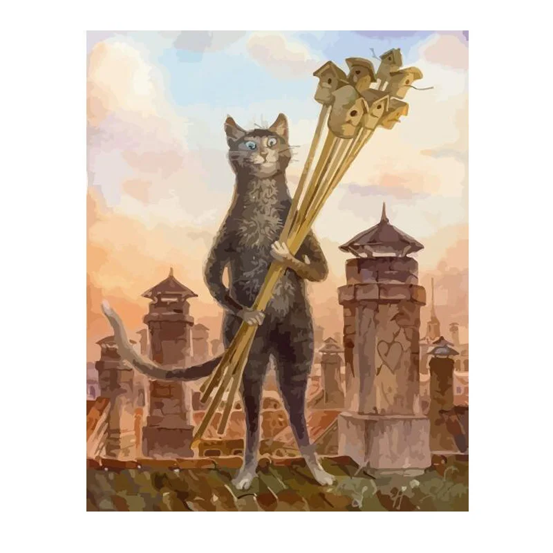 Рамка Животные Кошки DIY Краска для рисования ing по номерам взрослых настенное