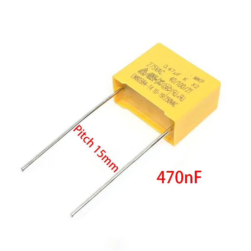 

10pcs 275V X2 capacitor Pitch 15mm 275VAC X2 Polypropylene film capacitor 0.47uF 470nF