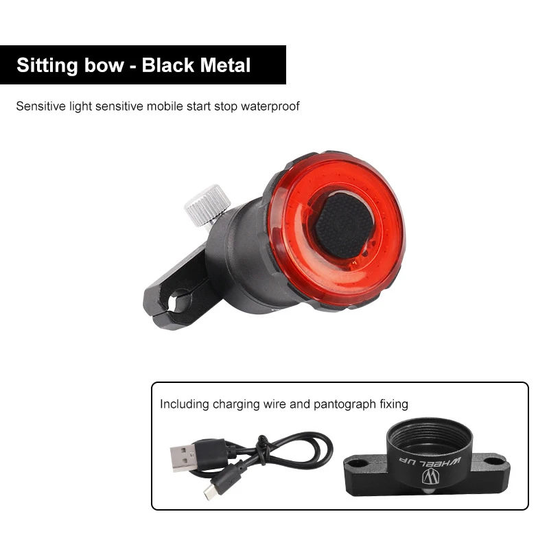 

Smart Light Sensing Bicycle Tail Light Intelligent Brake Cycling Rear Light 30 Hours Life COB LED MTB Road Bike Lamp Accessories