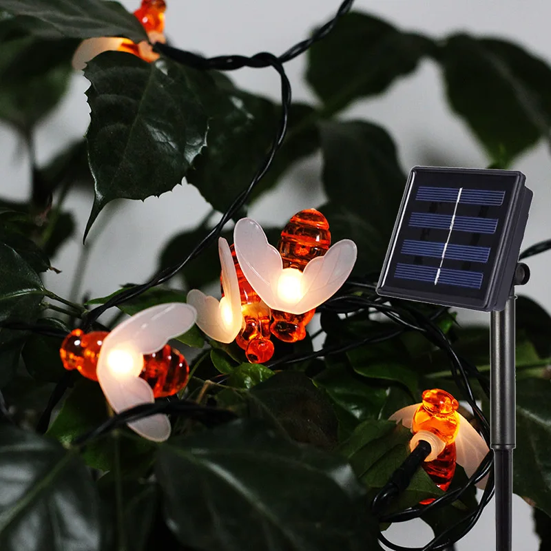 Новый Солнечный милый &quotшмель&quot &quotсветодиодные светящиеся гирлянды