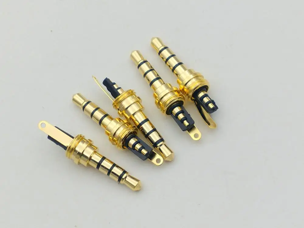 Позолоченный 4-полюсный штекер 3 5 мм для ремонта наушников 100 шт. | Обустройство