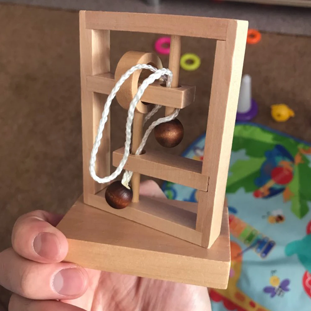3D деревянная веревка для нарезания резьбы петля головоломка лубань блокировка