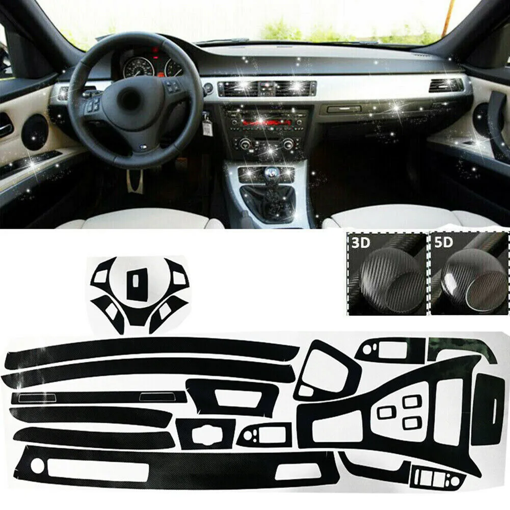 

Car Interior Decal Trim 5D Carbon Fiber Trim Vinyl Sticker For BMW E90 2005-2012 Car Styling Accessories Decal Glossy