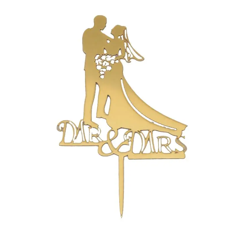 Свадебный торт акриловое украшение украшения для кексов жениха невесты Mr Mrs Свадебные украшения Свадебный юбилей вечерние торт топ декор с флагами