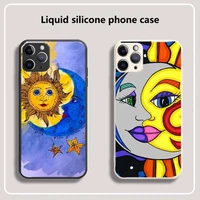funny sun moon face phone case for iphone 13 12 11 mini pro xs max xr 8 7 6 6s plus x 5s se 2020
