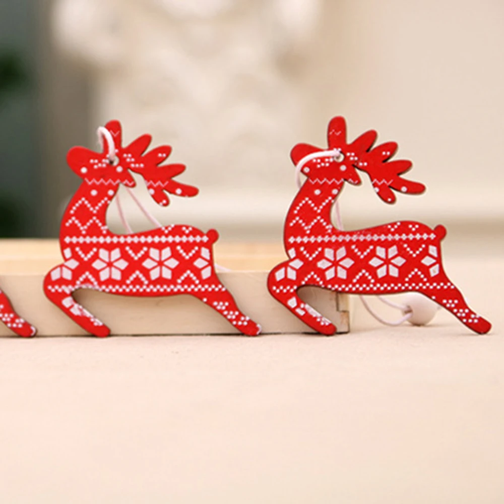 12 шт./корт. деревянные украшения Счастливого Рождества для дома снежинка звезда