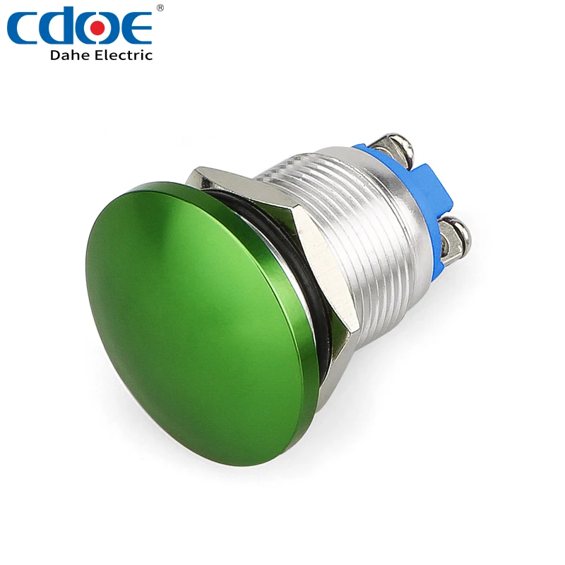 16 мм водонепроницаемый металлический кнопочный переключатель с грибовидной