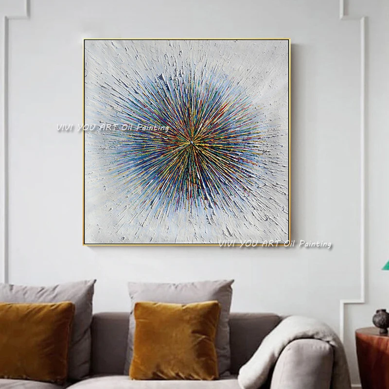 

Handmade Sliver gold Oil Painting abstract oil painting on canvas wall Art Canvas picture For living room bedroom Unique gift
