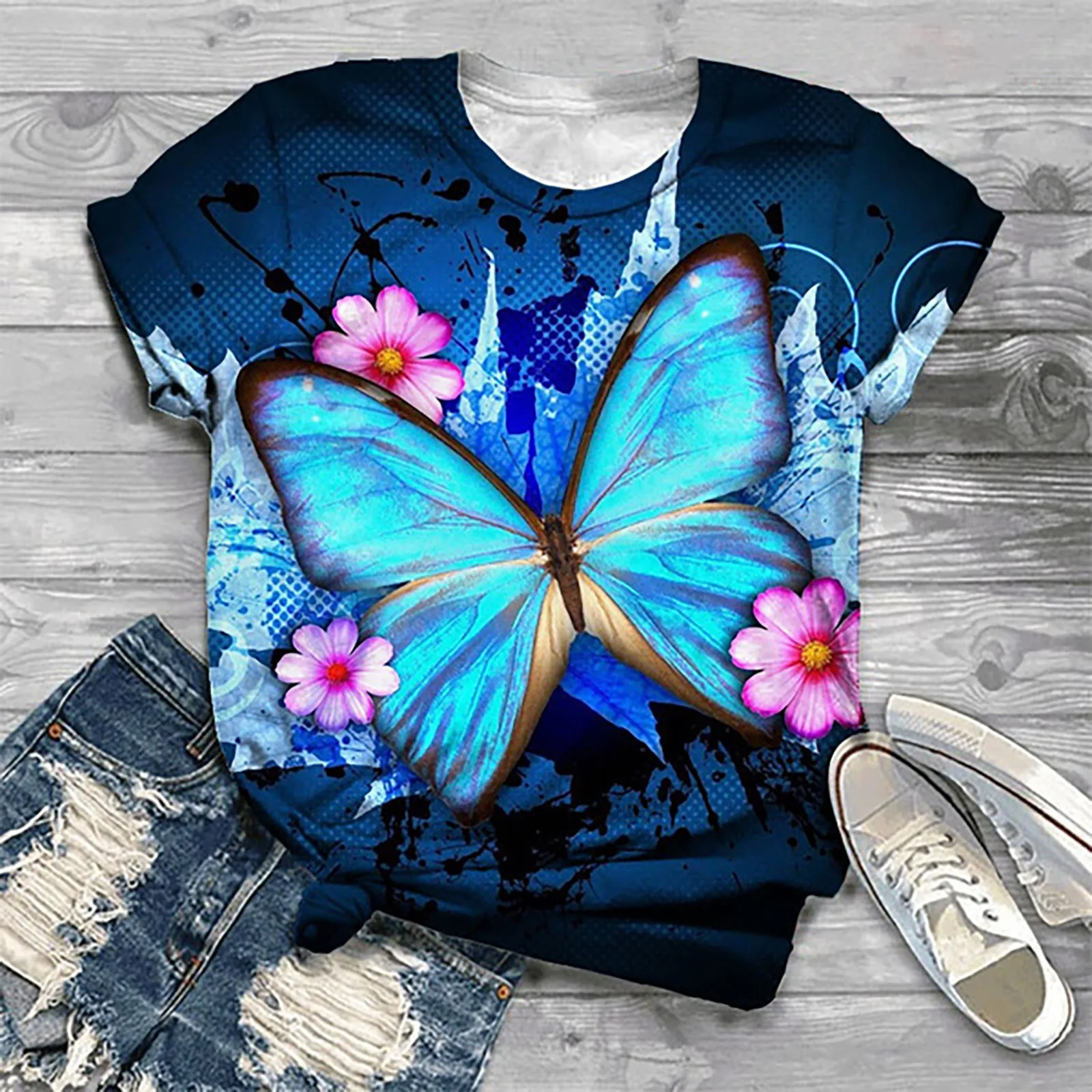 

T-shirts Women Casual 3d Printing Short Sleeve O-neck Tops Tee T-shirt Blouse Tops 2021 Harajuku Tops