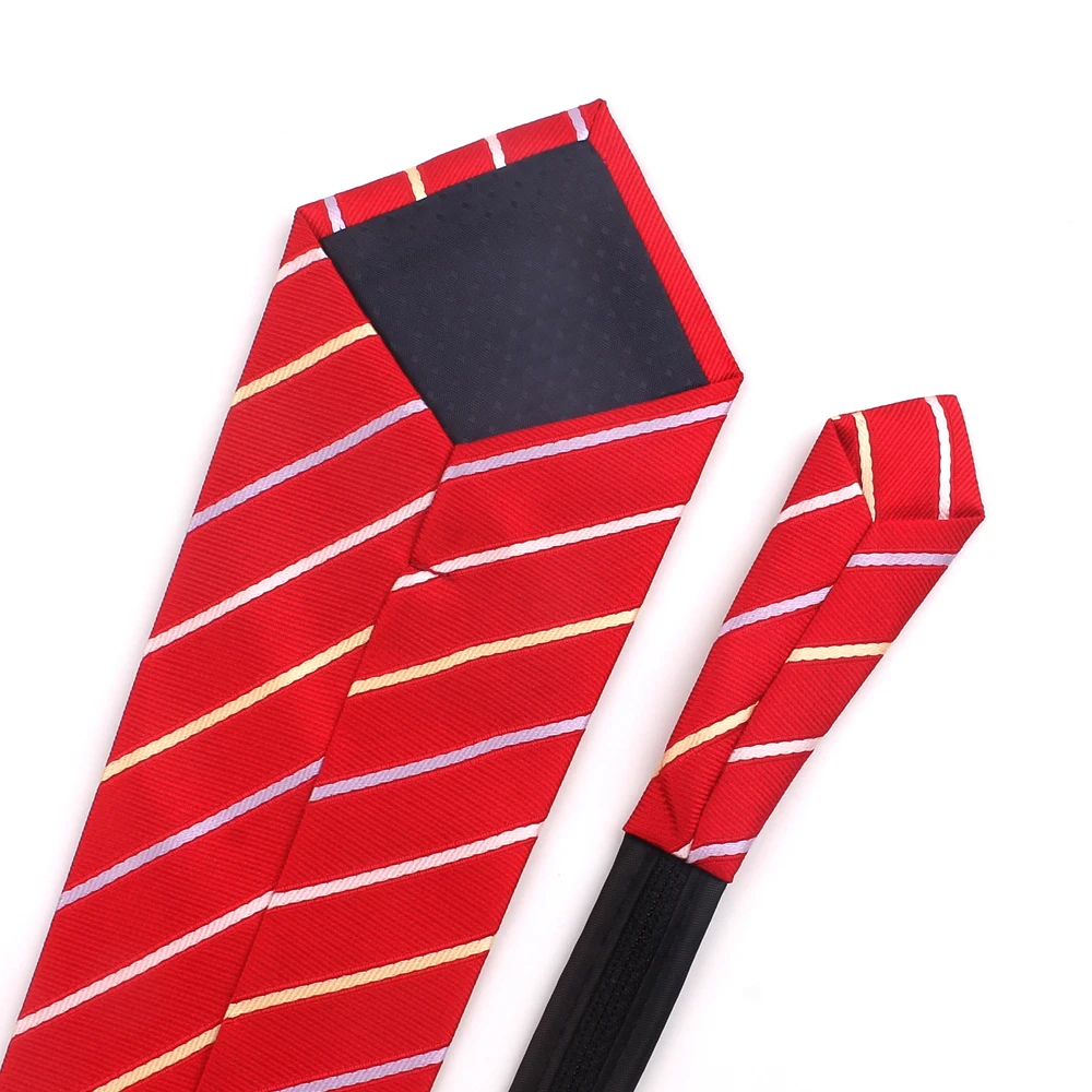 Simple Zipper Ties For Men Women Striped Mens Tie Business Wedding 8cm Wide Skinny Neck Casual Slim Red Purple Necktie | Аксессуары для