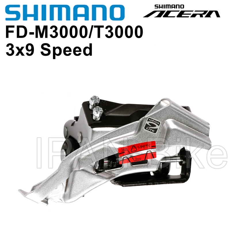 

Велосипедный передний переключатель передач Shimano Acera M3000, модель 3X9s FD-M3000 велосипедный переключатель Top Swing Dual Pull FD M3000, ременное крепление 34,9 мм