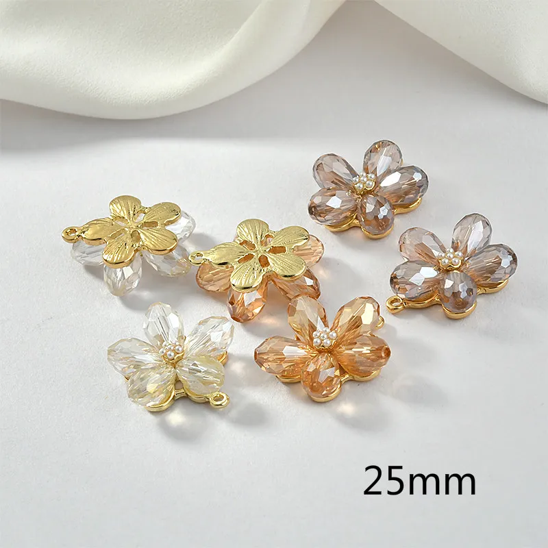 Высокого качества с украшением в виде кристаллов и лепестками из сплава цветок