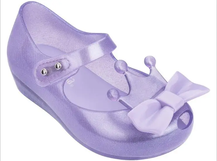 Лаванда Melissa/; обувь для девочек с ультраяркой короной; оригинальные прозрачные сандалии для девочек; детские сандалии; детская пляжная обувь; нескользящая обувь для малышей - Цвет: Лаванда