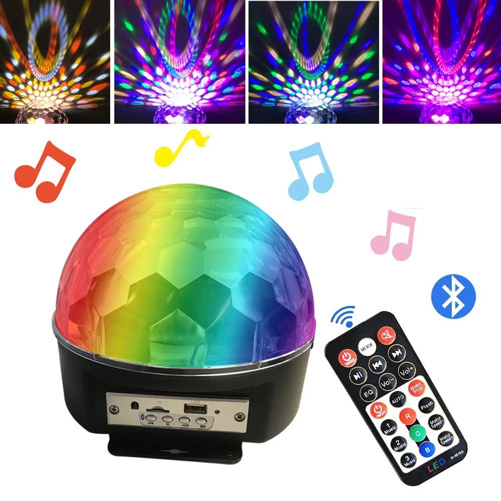 Голосовое управление MP3 дискотечный шар для вечеринки DJ освещение Bluetooth RGB