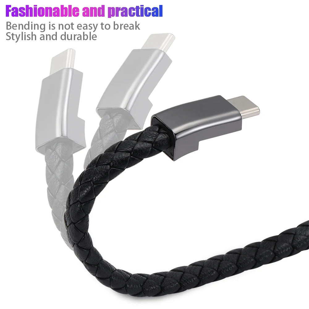 1 шт. модный новый кожаный браслет с Micro USB Type C синхронизация данных Быстрая