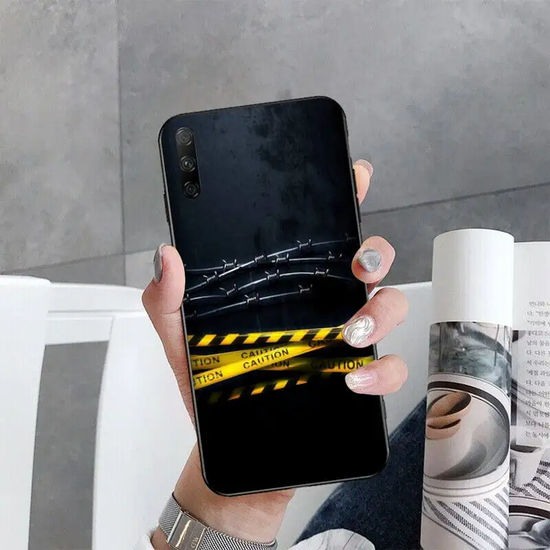 CUTEWANAN знак опасности мягкий чехол для телефона Huawei Honor 30 20 10 9 8 8x 8c v30 Lite view