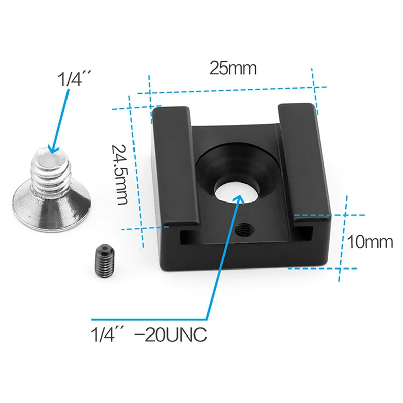 

Cold Shoe Mount Holder Adapter For Flash Microphone Camera Flash Light