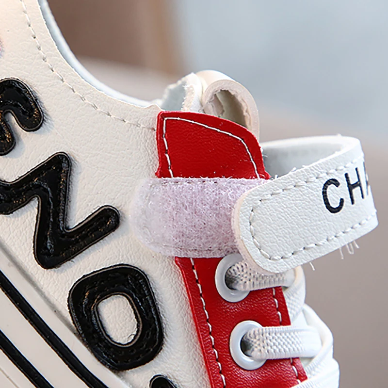 

Children's Shoes Casual Kids Cartoon Letter Print Sports Shoes Boys Girls PU Shoes Casual Sneakers