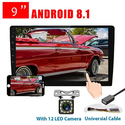 9 and 12 LED Podofo 9/10. " 2 din Android автомобильный Радио мультимедийный плеер 2 Din универсальное видео MP5 плеер Авто Стерео gps Bluetooth wifi Аудио - Цвет: 9 and 12 LED