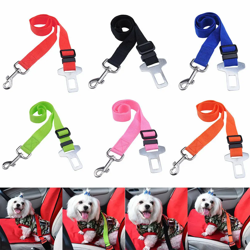 Faroot Adjustable Pet Dogs Vehicle Car Safe Seat Belt Harness Restraint Lead Leash Clip Random Portable Dog Safety Products